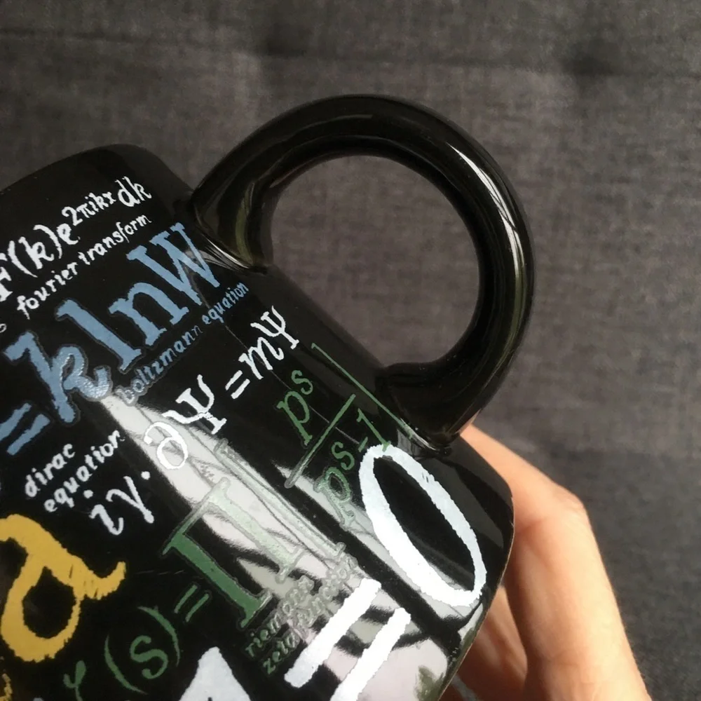 Math Formulas Coffee Mug, Black, Colorful, 12 oz